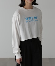 フロッキープリントロングTシャツ