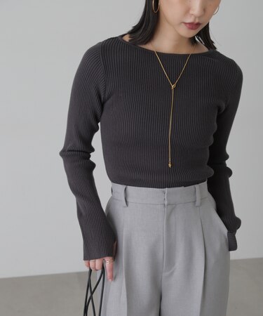 ［洗える］マシンウォッシャブルオーガニックコットン長袖ニット