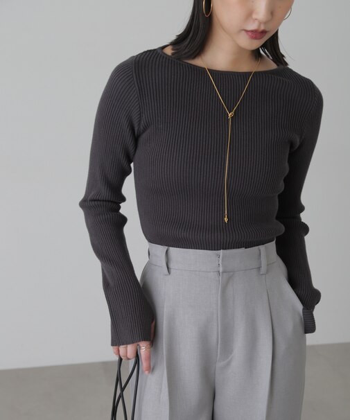 ［洗える］マシンウォッシャブルオーガニックコットン長袖ニット