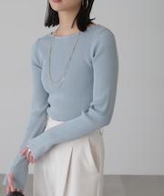 ［洗える］マシンウォッシャブルオーガニックコットン長袖ニット