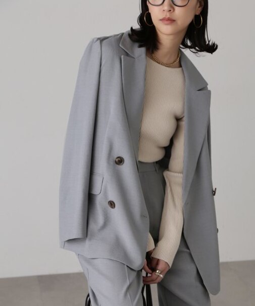 [低身長サイズ／Sシリーズ]気流染めダブルジャケット