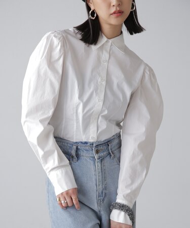 ウエストシェイプミドル丈シャツ