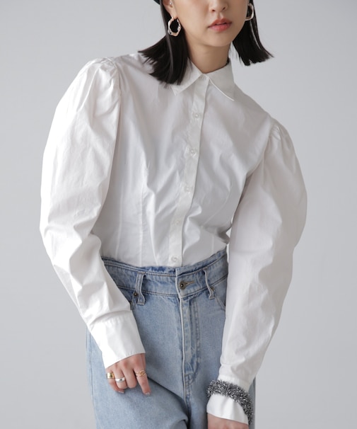 ウエストシェイプミドル丈シャツ