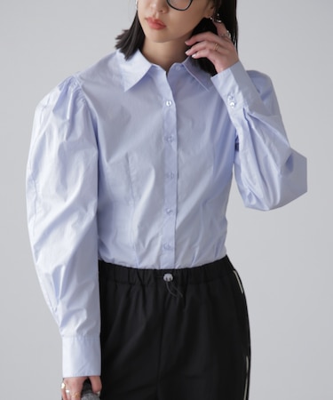 ウエストシェイプミドル丈シャツ