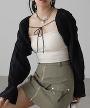 ショート丈ボレロブラウス