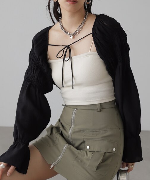 ショート丈ボレロブラウス