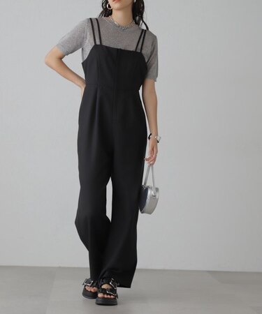 麻調合繊ダブルストラップコンビネゾン