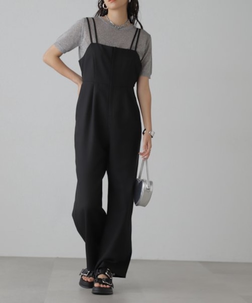 麻調合繊ダブルストラップコンビネゾン