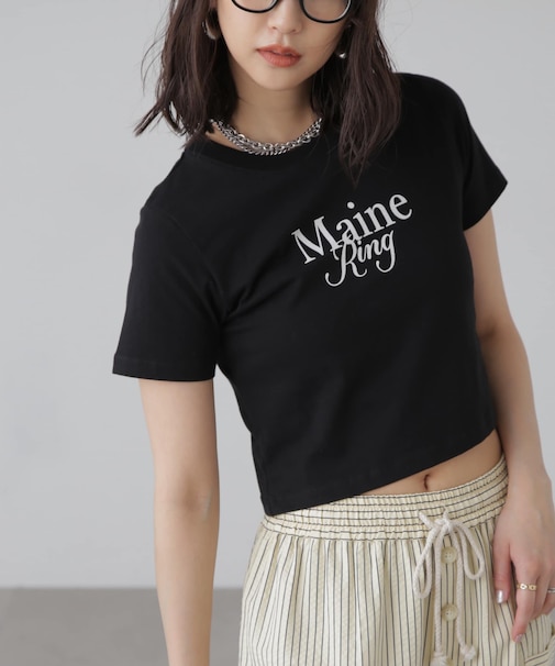 ショート丈ロゴTシャツ