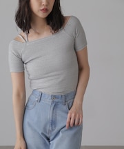 オフショルホルターネックカットソー