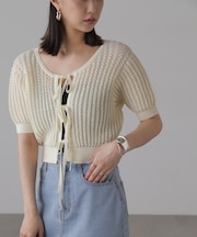 ウェーブ柄2wayニットカーディガン