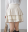 起毛レースティアードミニスカート
