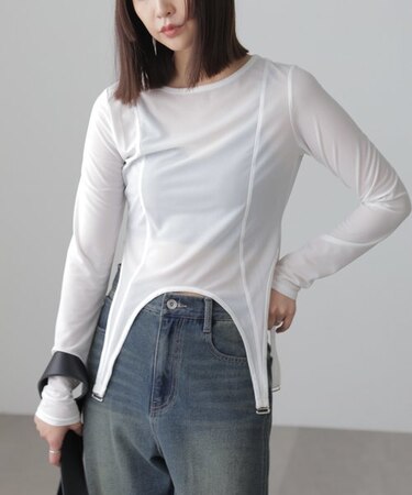 ［FB限定］シアーガーターカットソー