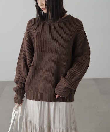 畦チュニック丈ニット