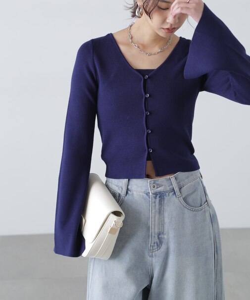 キャミレイヤードニットカーディガン