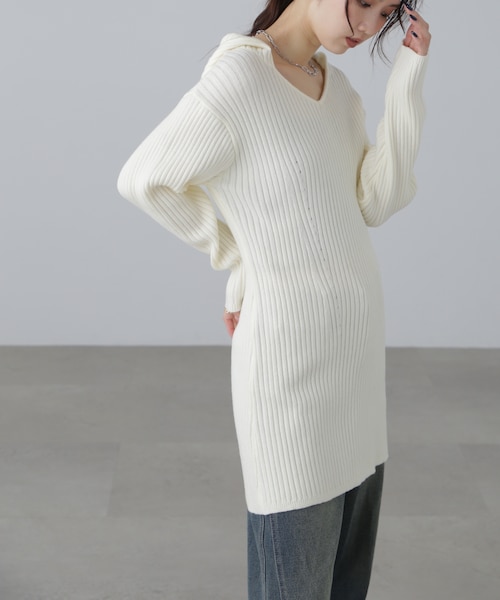 フード付きニットミニワンピース｜フリーズマートの通販｜&mall