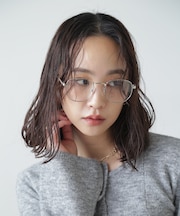 シルバーフレーム伊達メガネ
