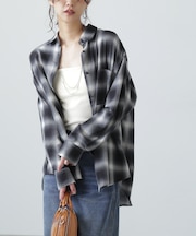 オンブレチェックビッグシャツ