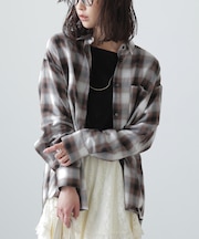 オンブレチェックビッグシャツ