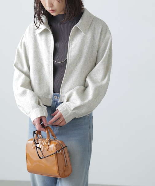 ツイードジップブルゾン