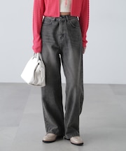 ブラストオーバーダイワイドストレートデニムパンツ