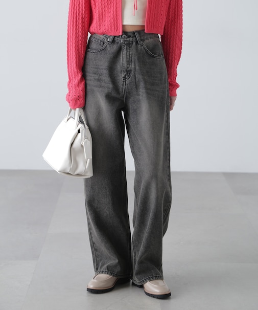 ブラストオーバーダイワイドストレートデニムパンツ