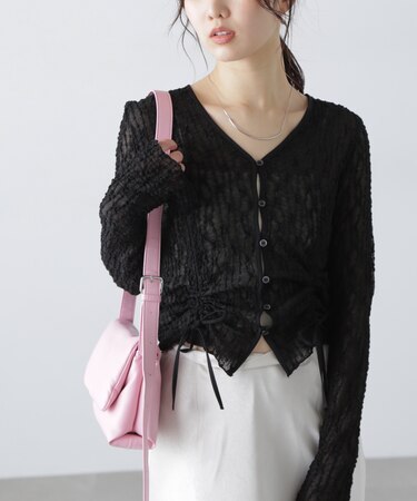 シアーレースドロストカーディガン