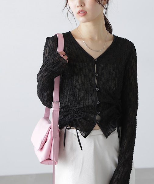 シアーレースドロストカーディガン