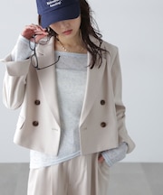 梳毛調合繊ショートジャケット