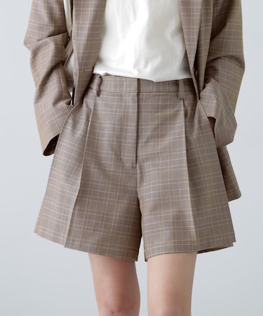 〈セットアップ対応〉ツータックキュロットパンツ
