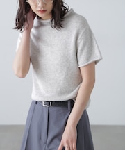 アンゴラ混ハーフスリーブニット