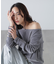 ［MFM］オープンネックフロッキーカットソー