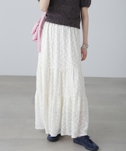 レースティアードフレアスカート