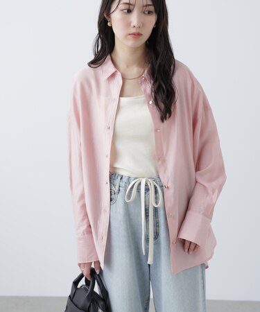 ［MFM］リネンライク金ボタンシャツ