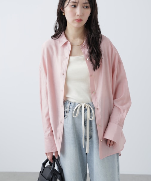 ［MFM］リネンライク金ボタンシャツ