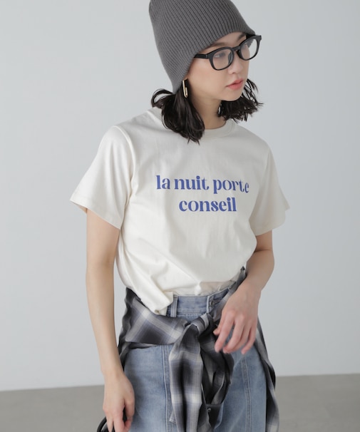 カラーフレンチロゴプリントTシャツ