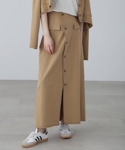 〈セットアップ対応〉アクセントボタンフレアスカート