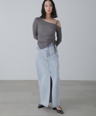 ［MFM］デニムナロースカート