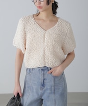 前後2wayポコポコクロップドブラウス
