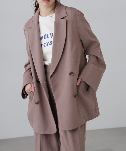 麻調合繊ダブルブレストジャケット｜フリーズマートの通販｜&mall