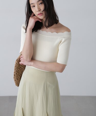 2WAYオフショルスカラップニット