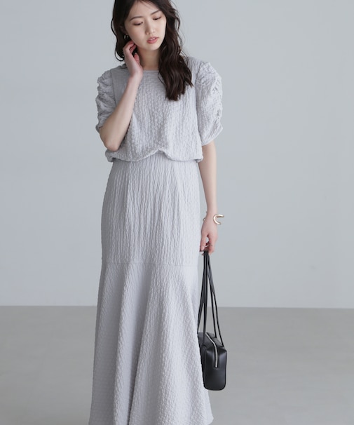 前後2WAYボリュームスリーブワンピース