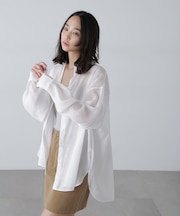 シアーバックスリットオーバーシャツ