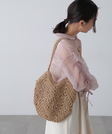 透かし編みミニトートバッグ