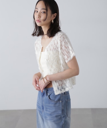 前後２ＷＡＹフェザーチュールカーディガン