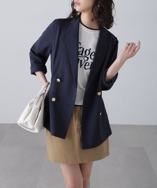 ［MFM］ライトリネンライクメタルボタンジャケット