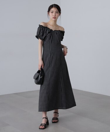 2wayギャザーオフショルマーメイドワンピース