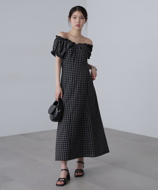 2wayギャザーオフショルマーメイドワンピース