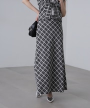 〈セットアップ対応〉チェック柄バイアススカート
