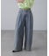 クリンクル加工タックワイドデニムパンツ